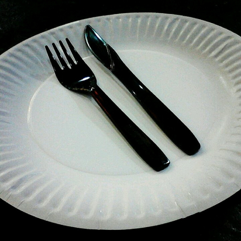 Paper Plate with Fork and Knife